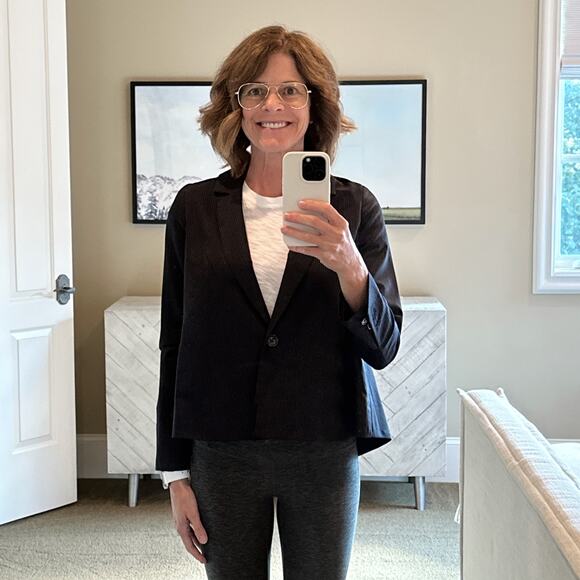 THE GREAT. The Swing Blazer in Navy Stripe 0|XS - Picture 3 of 13